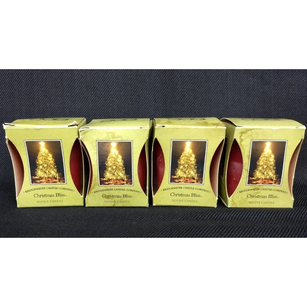 Bridgewater Candle‎ Co Votive Candle Cubes Christmas Bliss 2oz Set of 4 NOS NEW